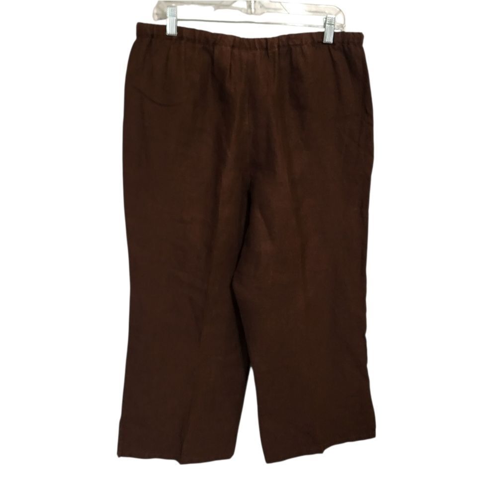 Vintage Liz Claiborne Crop Pants 12 Brown Linen Breathable Sustainable